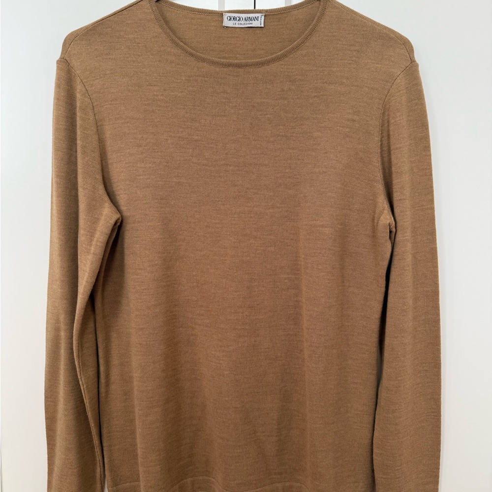 Vintage Giorgio Armani 100% Lana Wool Tan Sweater